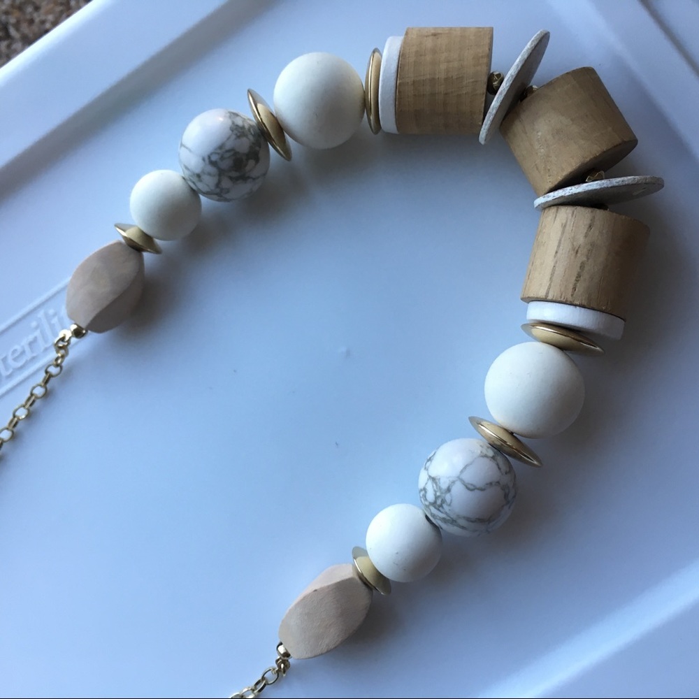 Fun Wood Shapes Chunky Bead Necklace